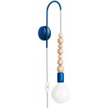 Kinkiet drewniany Loft Sfarer | Niebieski | Kolorowe Kable