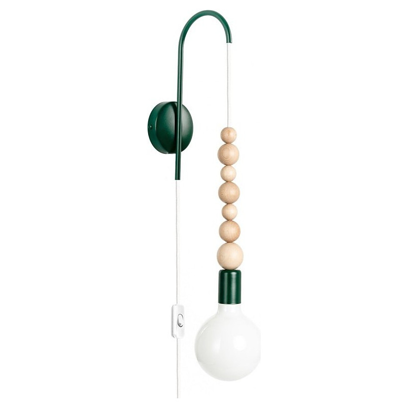 Kinkiet Loft Zielony Drewno | Kolorowe Kable - Kup Teraz!