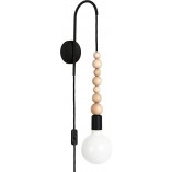 Kinkiet drewniany Loft Sfarer czarny | Kolorowe Kable