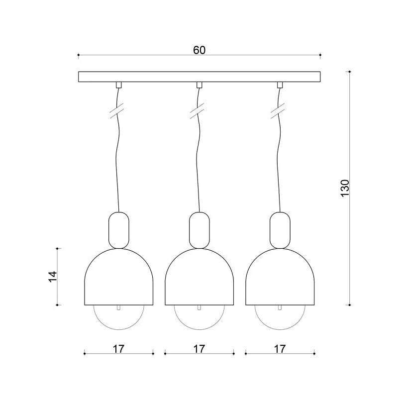 Lampa Wisząca Loft Ovoi III | Skandynawska, Czarna | Kolorowe Kable