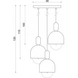 Lampa Wisząca Loft Ovoi Round III | Skandynawska Lampa 3-punktowa