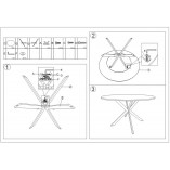 Stół okrągły ceramiczny Talia 120cm biały marmur / czarny mat Signal