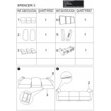 Sofa rozkładana Spencer III Velvet szara | Signal - Komfort i styl