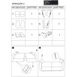 Sofa welurowa rozkładana Spencer II | Signal - 136cm