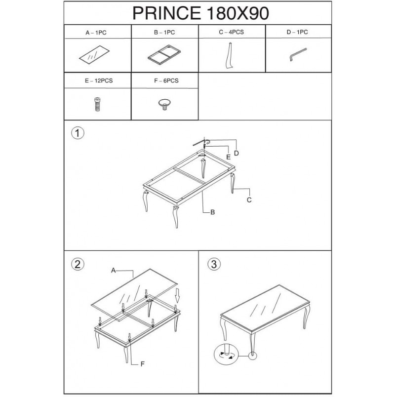 Stół glamour Prince Signal 180x90cm - Biały Calacatta, Chrom | Kup Teraz!
