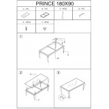 Stół glamour Prince Signal 180x90cm - Biały Calacatta, Chrom | Kup Teraz!