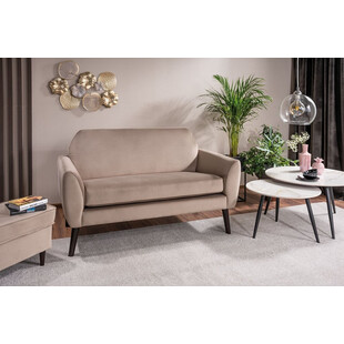 Sofa welurowa 2 osobowa Mena Velvet ciemny beż Signal