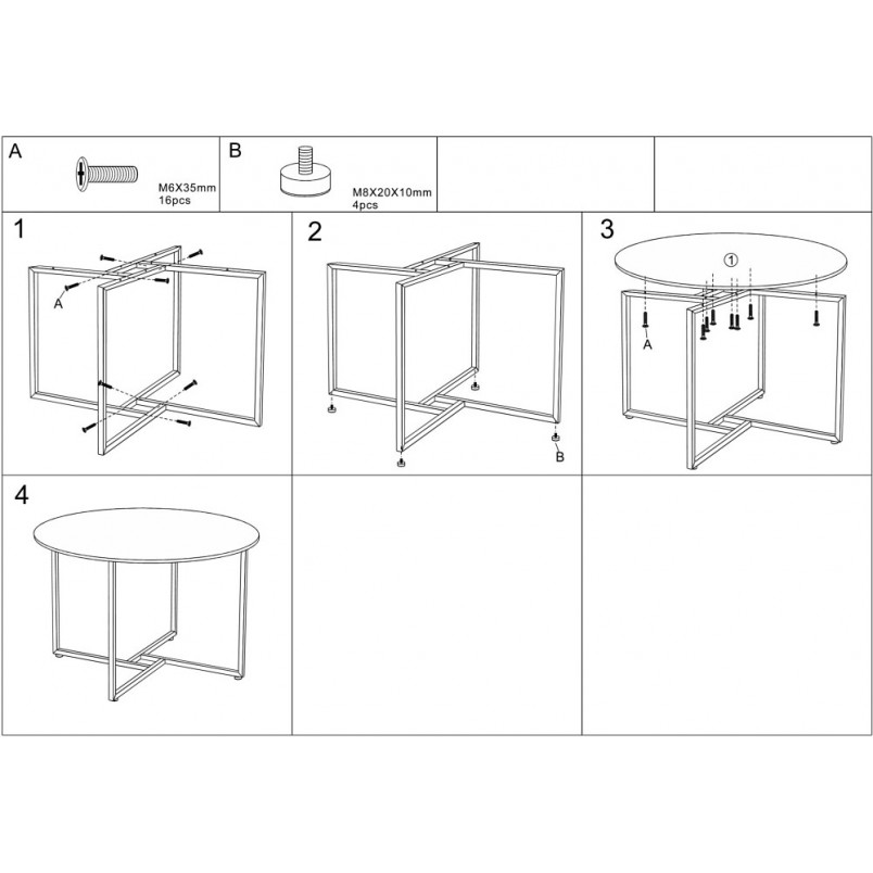 Stół okrągły loft Alto 120cm Signal | Dąb Czarny Mat