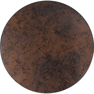 Stolik okrągły szklany Antila 80cm brązowy efekt kamienia / czarny Signal