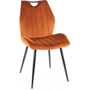 Krzesło welurowe Arco Velvet Bluvel 4215 rude Signal