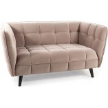 Sofa welurowa 2-osobowa Castello | Signal - Ciemny beż / Wenge