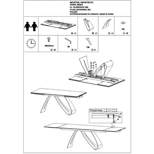 Stół rozkładany Signal Diuna: Nowoczesny design, ceramika i szkło