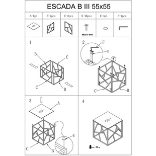 Stolik z ceramicznym blatem Escada III 55x55cm czarny efekt marmuru / czarny Signal