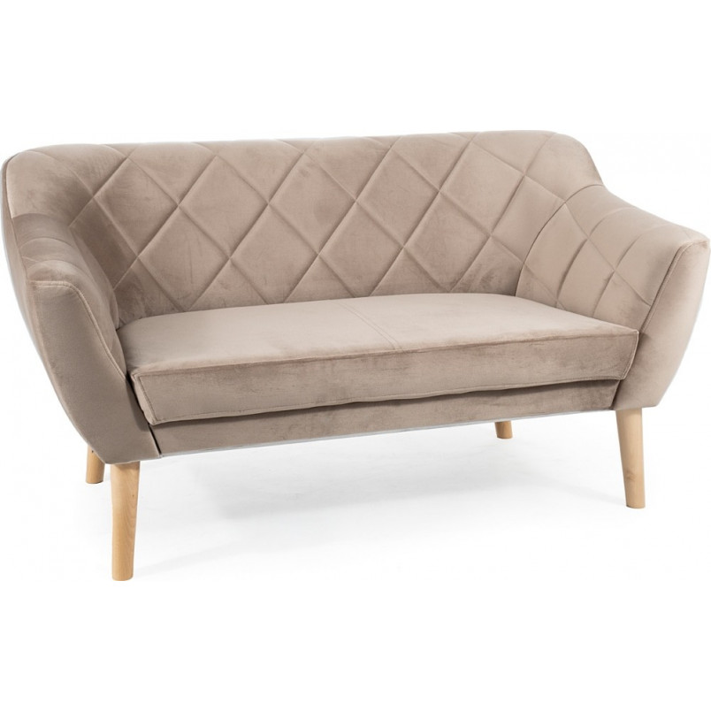 Sofa welurowa 2-osobowa Karo - Signal, 140cm, Beż