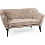 Sofa welurowa 2-os. Karo Velvet 140cm - Signal | Beż/Wenge