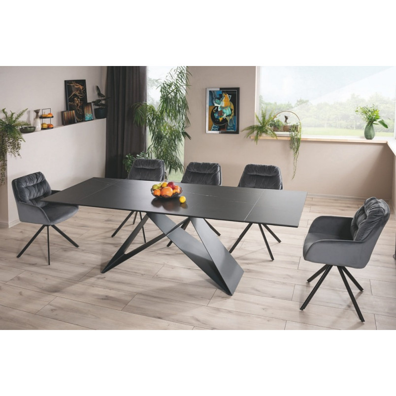 Stół rozkładany Westin Signal | Czarny marmur - 160x90 cm