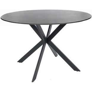 Stół okrągły ceramiczny Talia 120cm szary marmur / czarny mat Signal