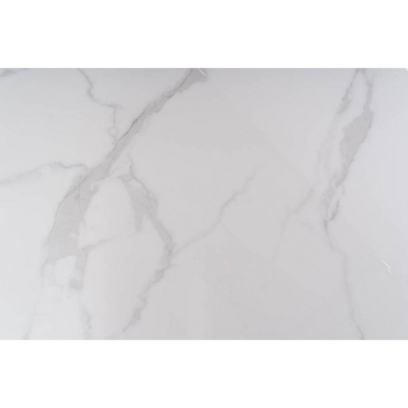 Stół okrągły ceramiczny Talia 120cm biały marmur / czarny mat Signal
