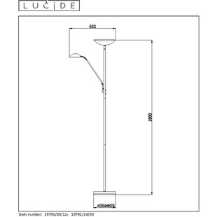 Lampa podłogowa LED czarna Zenith - Lucide | Sklep z lampami