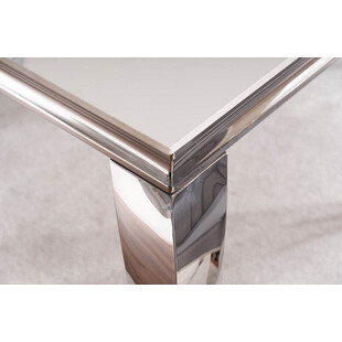 Stół glamour Prince Signal 180x90cm - Biały Calacatta, Chrom | Kup Teraz!