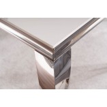 Stół glamour Prince Signal 180x90cm - Biały Calacatta, Chrom | Kup Teraz!