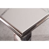 Stół glamour Prince Signal 180x90cm - Biały Calacatta, Chrom | Kup Teraz!