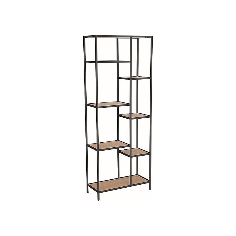 Regał loft na nóżkach Costa 178x70cm dąb / czarny mat Signal