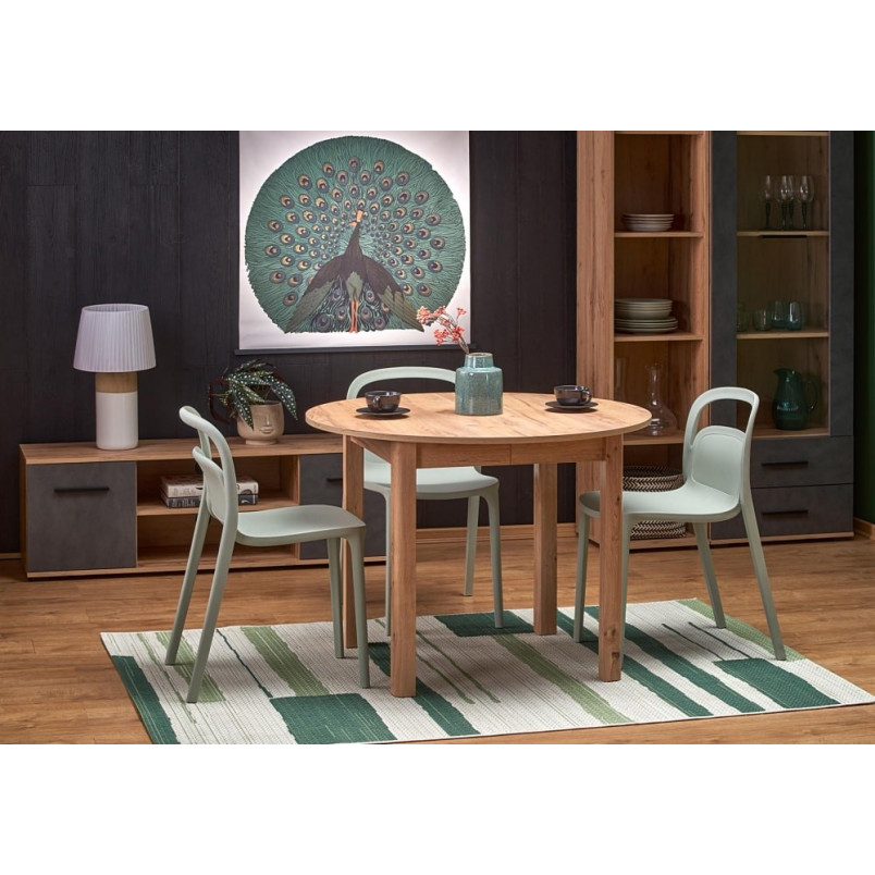 Stół okrągły rozkładany Ringo 102cm dąb craft Halmar