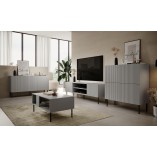 Komoda ryflowana na nóżkach Asensio 150x42cm szara Halmar