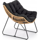 Fotel boho Whisper czarny Halmar | Komfortowy fotel wypoczynkowy
