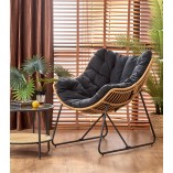 Fotel boho Whisper czarny Halmar | Komfortowy fotel wypoczynkowy