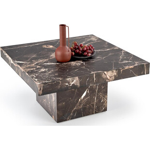 Stolik kwadratowy Monolit 80x80cm czarny marmur Halmar