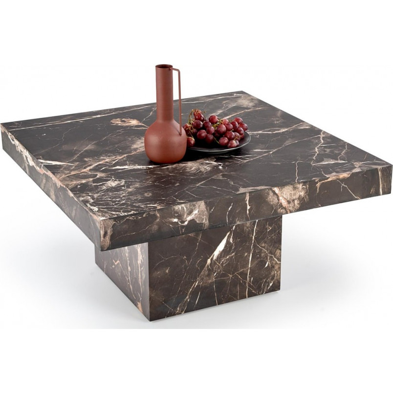 Stolik kwadratowy Monolit 80x80cm czarny marmur Halmar