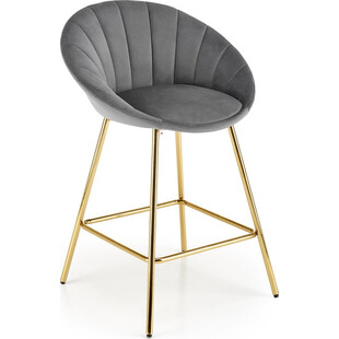 Krzesło barowe glamour Halmar H112 - Szare, złote nogi