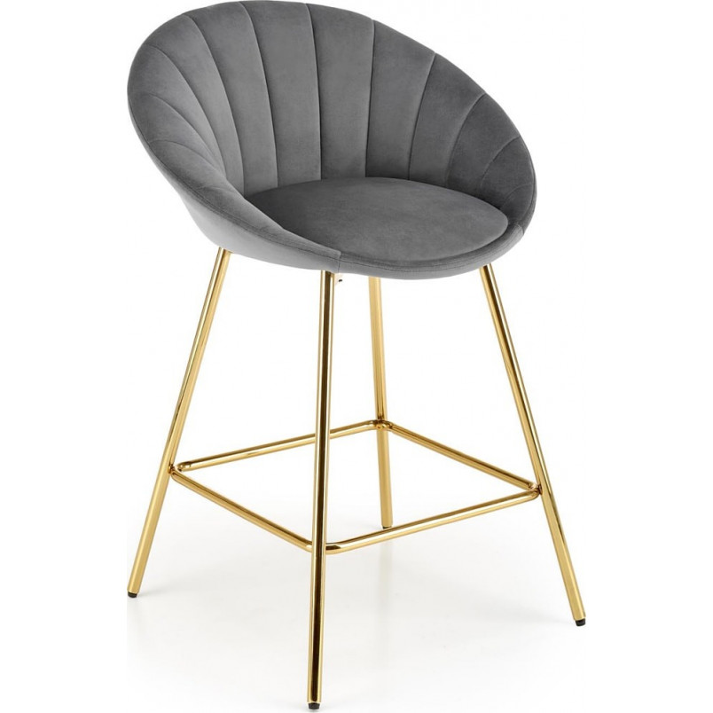 Krzesło barowe glamour Halmar H112 - Szare, złote nogi