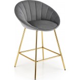 Krzesło barowe glamour Halmar H112 - Szare, złote nogi