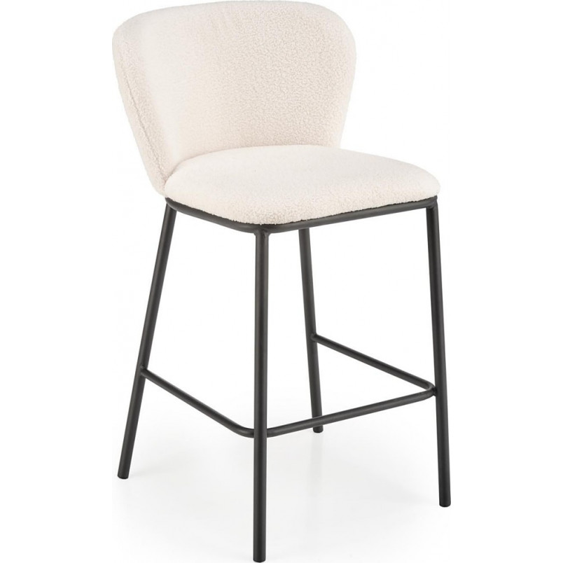 Krzesło barowe tapicerowane H119 Boucle 65cm kremowy / czarny Halmar Krzesło barowe tapicerowane H119 Boucle 65cm kremowy / czarny Halmar