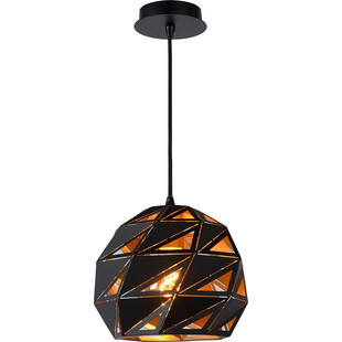 Lampa wisząca geometryczna czarno-złota Lucide Malunga 25cm