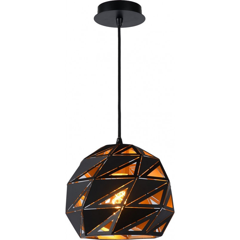Lampa wisząca geometryczna czarno-złota Lucide Malunga 25cm