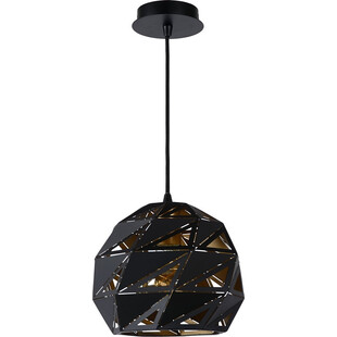Lampa wisząca geometryczna czarno-złota Lucide Malunga 25cm