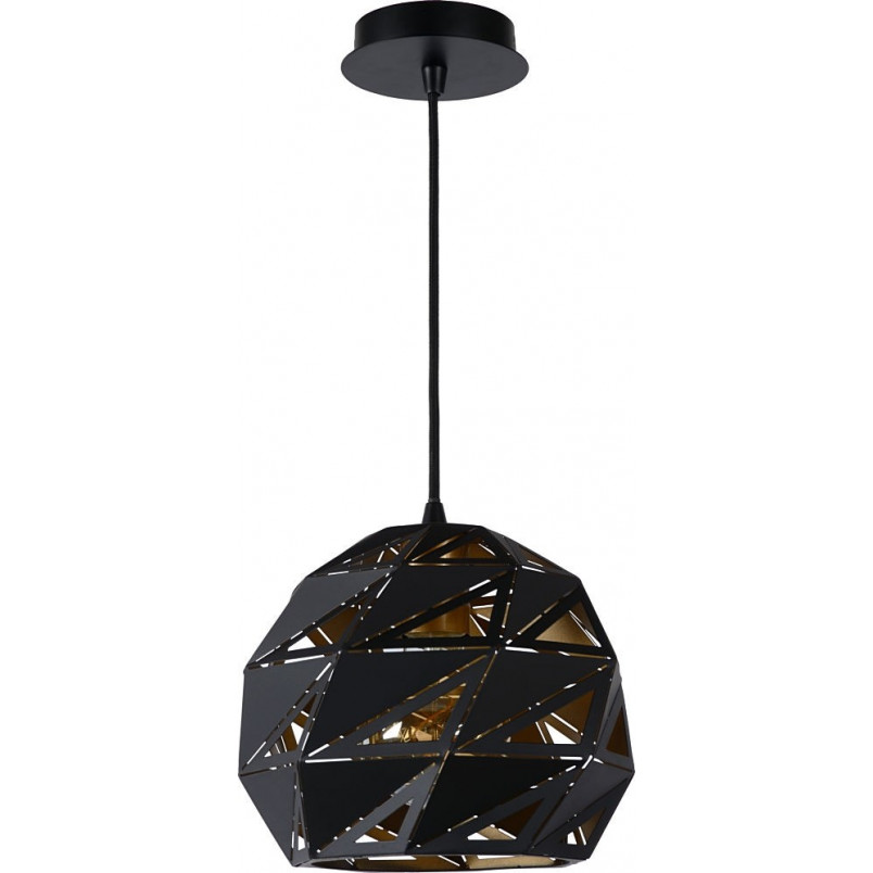 Lampa wisząca geometryczna czarno-złota Lucide Malunga 25cm