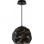 Lampa wisząca geometryczna czarno-złota Lucide Malunga 25cm