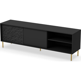 Szafka rtv na nóżkach Bullet 180x41cm czarny / złoty Halmar