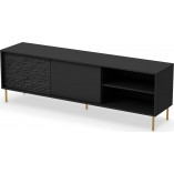 Szafka RTV Bullet 180x41cm Czarny/Złoty Halmar - Kup Teraz!
