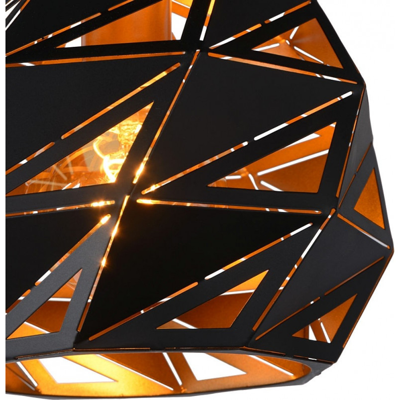 Lampa wisząca geometryczna czarno-złota Lucide Malunga 25cm