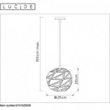 Lampa wisząca geometryczna czarno-złota Lucide Malunga 25cm