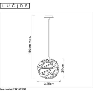 Lampa wisząca geometryczna biała Lucide Malunga 25cm | Sklep Lamp