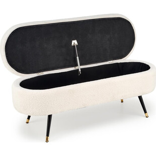 Ławka Aveiro Halmar 120cm | Schowek, Tapicerka Bouclé