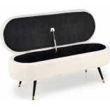Ławka Aveiro Halmar 120cm | Schowek, Tapicerka Bouclé