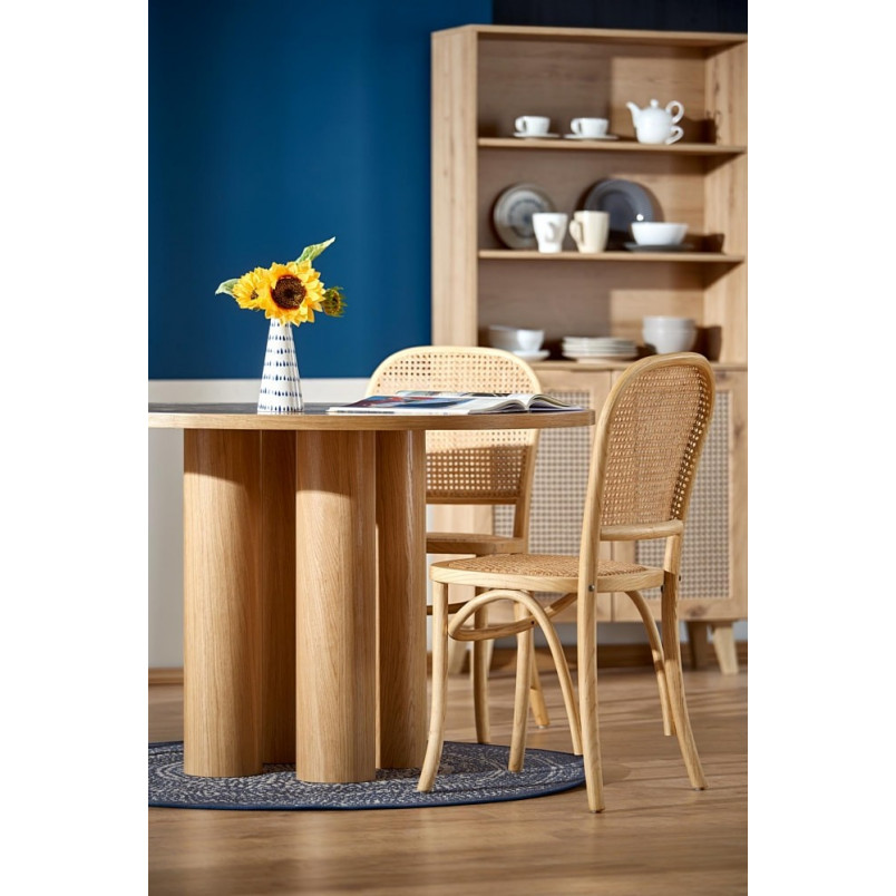 Krzesło drewniane Halmar K502 - rattan, styl boho | Sklep mebli